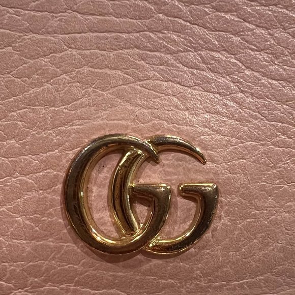 Gucci Marmont Card Case Pebbled Leather Wallet - Picture 11 of 14